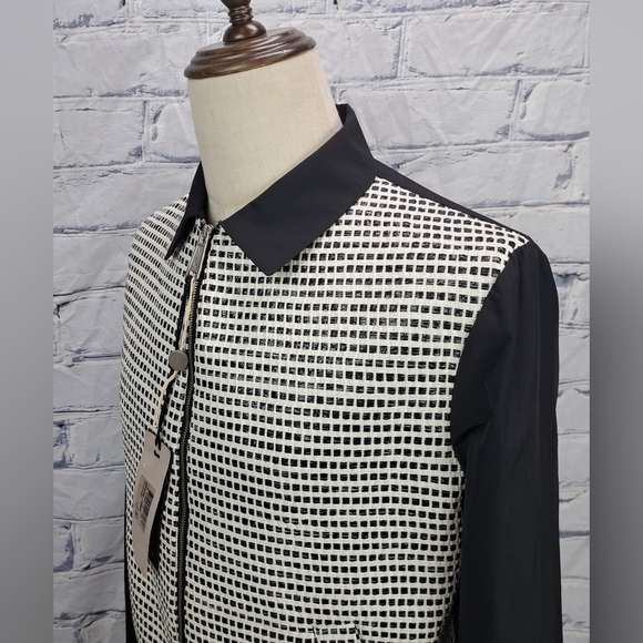 NWT Alessandro Dell'acqua Full Zip Jacket Fashion Woven Black Large / 50 - Picture 3 of 16